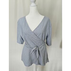 Loft Striped Wrap Top - Size L